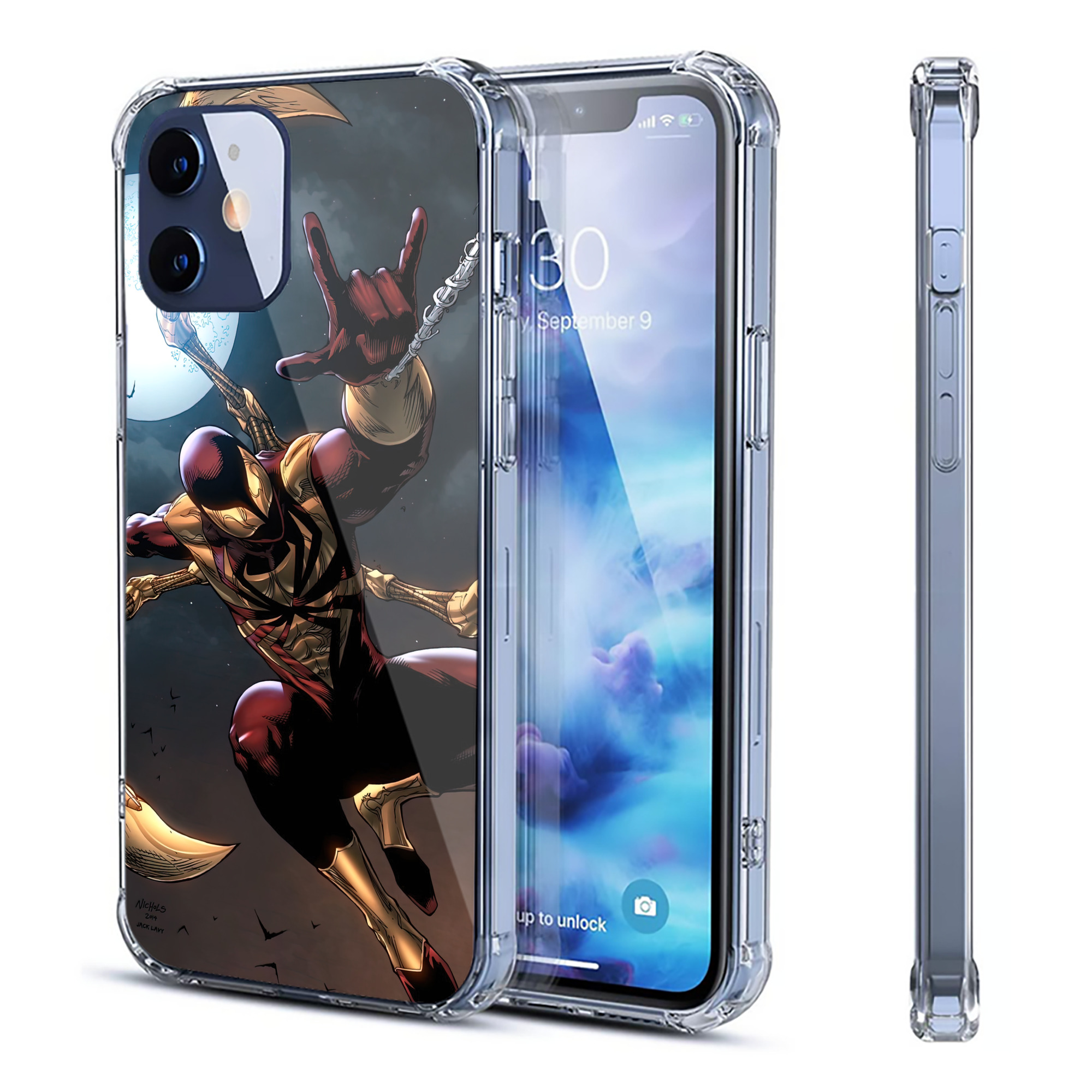 （画像用） Spider Man スパイダーマン 【iPhone 12シリーズ対応】透明スマホケース（クリアソフトケース）